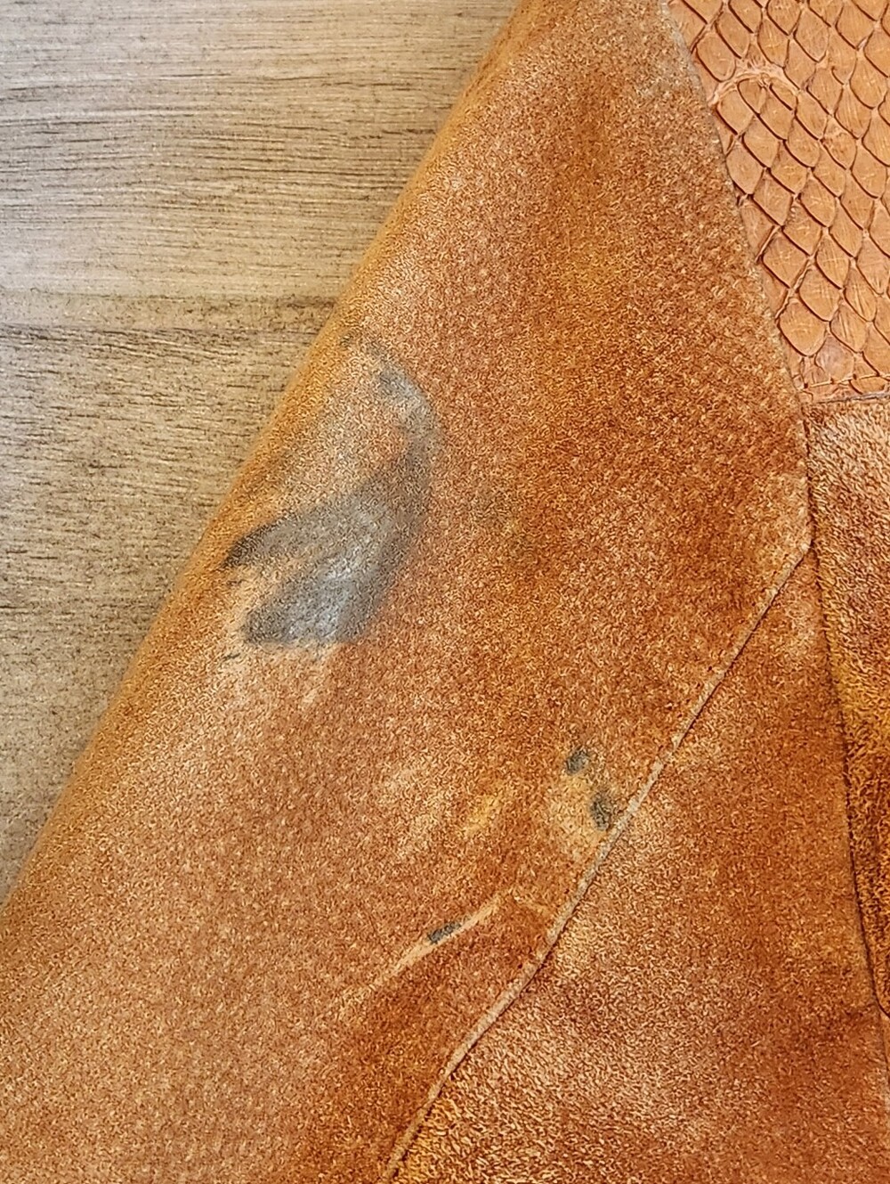 Vintage 70s Silton Blazer Men's 42Long Cognac Brown Suede Snake Embossed Western - Picture 13 of 16